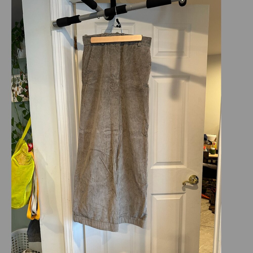 COS Gray Corduroy Straight Leg Pants EU 32